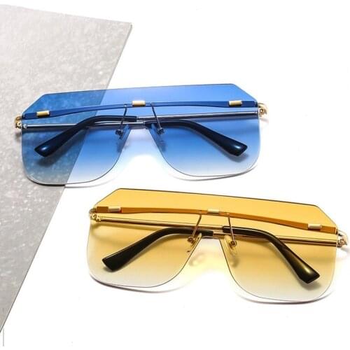 Fashion Lady Trendy Square Sunglasses Women Brand Designer Oversized One Piece Sun glasses Female Men Shades Eyewear Gafas UV400