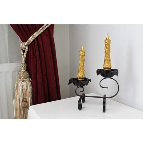 Mumsema Gift Ottoman Candlestick Candle 2 Pcs-Gold