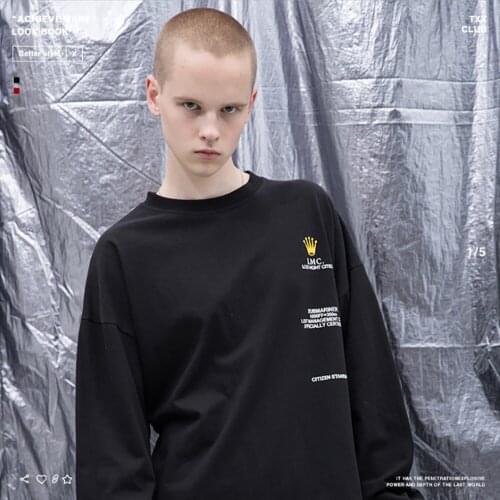 NAGRI Long Sleeve T-shirt Men O-Neck Casual Print Pullover Sweatshirt Streetwear Hip Hop Tops Long Tee