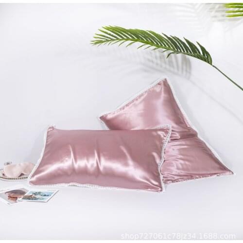 Natural Silk Pillowcase Lace Single-sided Pillow, Pure Silk Smooth Pillowcase Multi-color Envelope opening