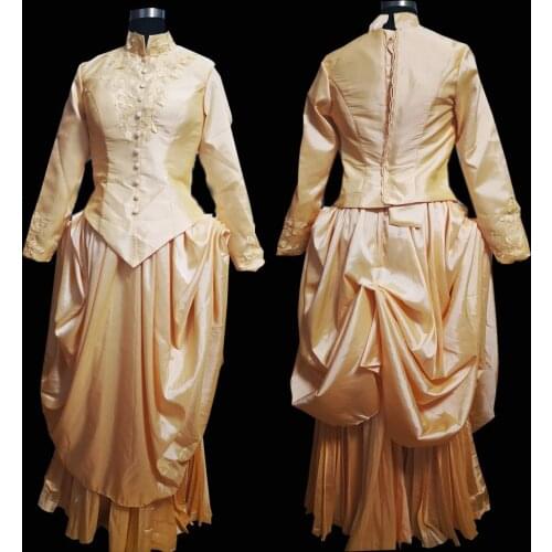 2020 New chanpagne Vintage costumes 18th Duchess Retro medieval Renaissance Reenactment Theatre Civil war Victorian dress D-618