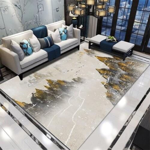 New 3D printing Chinese flower and bird printing carpet living room ink painting area carpet bedroom home carpet