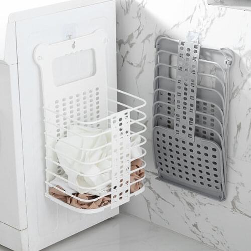 Foldable Laundry Basket Plastic Portable Dirty Clothes Storage Basket Wall-mounted Clothes Storage Basket Clothes Storage Bucket