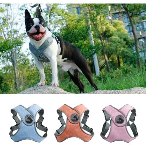 Dog Harness Vest Choke Free X Step-In Soft Mesh Pet Harness 3M Reflective Dog Harness for Small Medium Big Dogs Walking Bulldogs