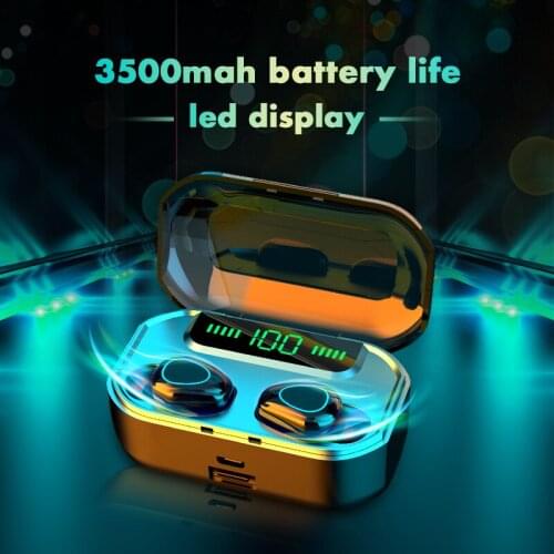 TWS 3500mAh Bluetooth Wireless Headphones with Mic Sports Waterproof TWS Bluetooth Earphones Touch Control Wireless charging