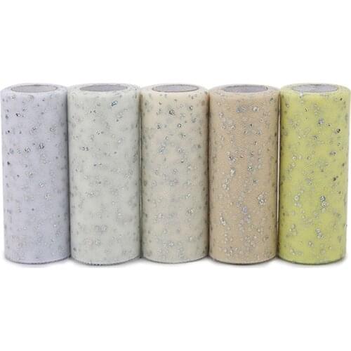 15cm*10Yards Glitter Sequins Tulle Roll Sequin Mesh Fabric Spool Fabric Ribbon Wedding Party Decoration DIY Crafts