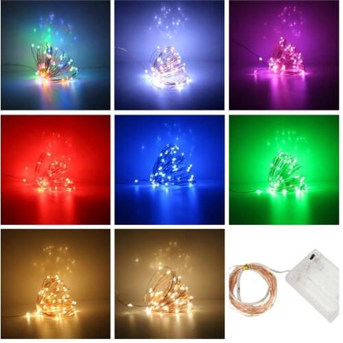 1M 10LEDS LED String Light Copper wire Garland Home Christmas Wedding Party Decoration Powered 3*AA Battery For DIY Lighting