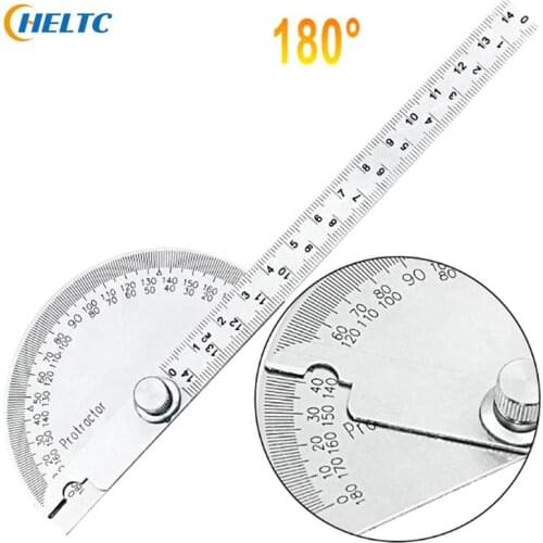 14.5cm 180 Degree Adjustable Protractor Roundhead Angle Ruler Measuring Tool