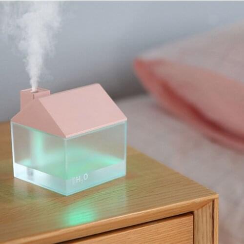 250ML Little House Air humidifier Mist Maker Sprayer with USB Night Light Fan K1AD