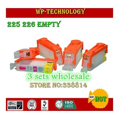 [ 3 sets Wholesale] Emty]Refill cartridge suit for PGI225 CLI226 ,suit for Canon IP4810/IP4820/IX6520/MG5120/MG5220 ,5 color