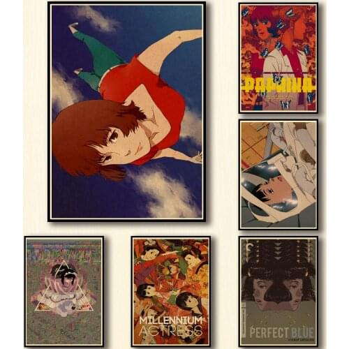 36 Designs Kon Satoshi Anime Movie Kraftpaper Poster Painting Abstract Wall Sticker for Coffee House Bar A3 2