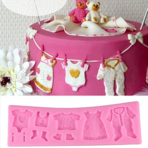 3D Baby Clothes Silicone mold cake mould fondant Chocolate cake decorating tools DIY Baking Pastry Tools sugarcraft cake mold