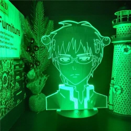 The Disastrous Life Of Saiki K 3D Lamp LED Night Light Home Decoration Lighting Bedroom Decor Lampara Table Desk Lampe Kid Gifts