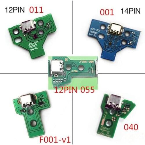5Pcs/Lot New JDS001 JDS002 F001-V1 JDS040 JDS055 Charging Port With 12PIN 14 PIN Cable For PS4 Slim Pro Circuit Board