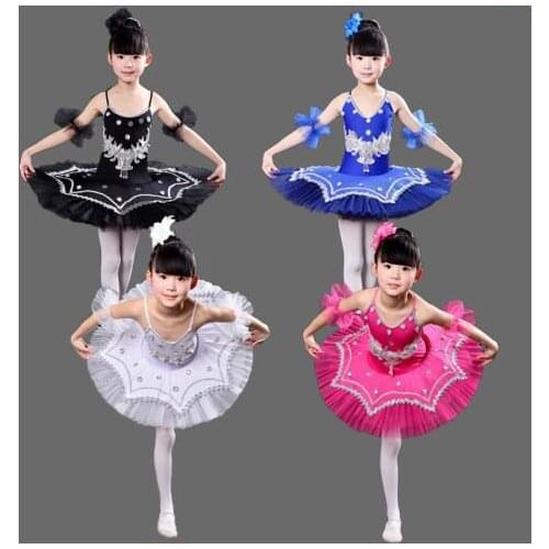 Girls Ballet Dancing Dress White Swan Lake Costume Kids Ballerina Dress Gymnastic Leotard Ballet Dress Children Ballet Tutu Suit