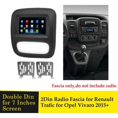 Double Din Car Radio Fascia for Renault Trafic Opel Vivaro 2015+DVD Player Panel Dash Kit Stereo Installation Dashboard Panel