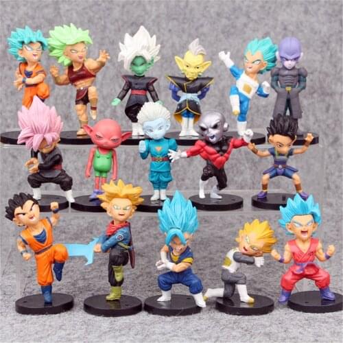 16pcs/set Dragon Ball Z Son Goku Vegeta Action Mini Figure Super Saiyan Figura Kids Gift Figurine Toys