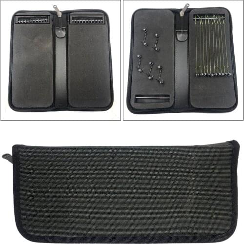Carp Fishing Tackle Rigs Wallet Case Box For Hooks w/ 20 Pins For Hair Rigs