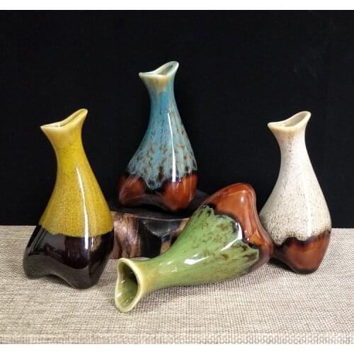 Ceramic Aromatherapy Bottle Crafts Vase Kiln Change Flower Glaze Home Living Room Decoration European-style Wedding Decoration