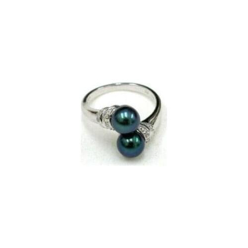 Beautiful black pearl ring fashion shipping free