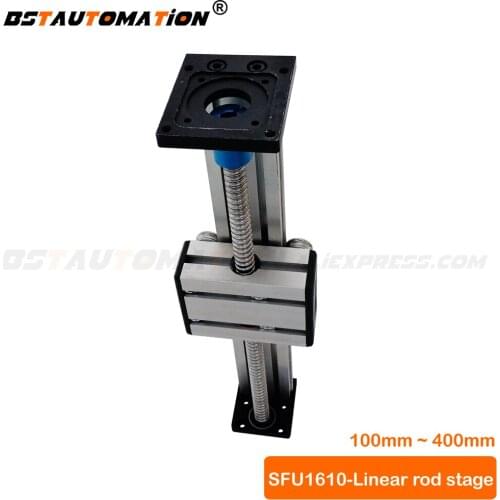 Linear motion Module Stage 1610 Ball screw linear round shaft 100mm 200mm 300mm 400mm stroke linear actuator stage for cnc parts