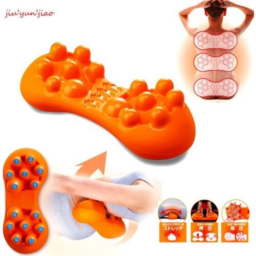 Support Relax Spinal Pain Relieve Body Kneading Shiatsu Massage Cushion Pad Stretch Back Massager Magic Stretcher Fitness Lumbar