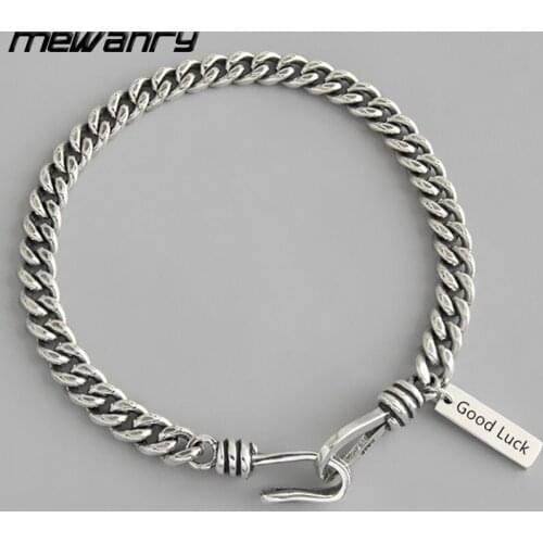 Mewanry 925 Sterling Silver English Alphabet Bracelet for Couples INS New Fashion Simple Vintage Party Jewelry Gifts Wholesale