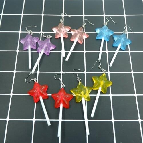 Cute Star Lollipop Earrings earring candy costume trendy Style woman girl Jewelry Drop shipping