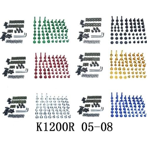 Motorcycle Complete Fairing Bolts Kit Bodywork Screws For Fit BMW K1200R 2005-2008