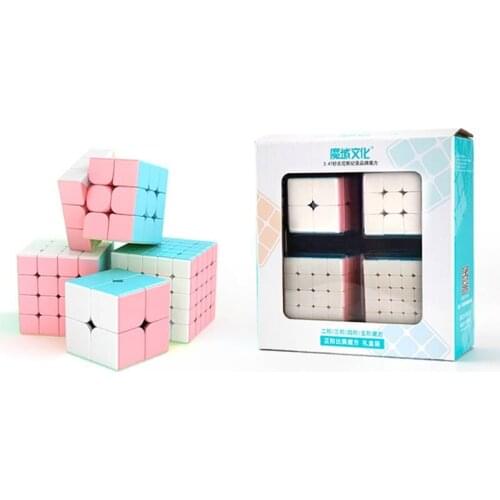 Moyu Macarons Cube 4 Pcs Gift Boxs Magic Cube 5Pcs/set Gift Box Speed Cube Puzzle Educational Game Cube Toys for Children