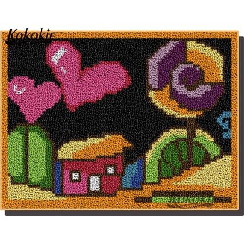 Cross stitch kits embroidery needlework sets cartoon carpet mat cushion Crocheting latch hook kits rug vloerklee diy tapijt