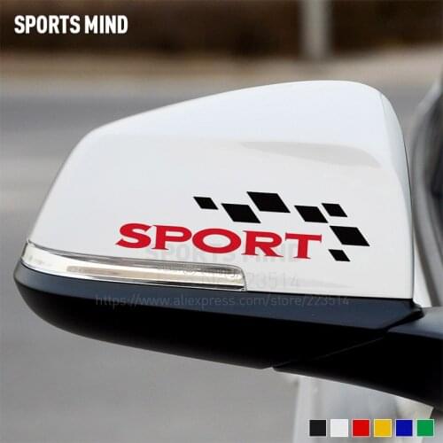 1 Pair Customizable SPORT Rear View Mirror Car Styling For Bmw Honda Fiat Audi Ford Focus Hyundai Mazda Nissan VW Accessories