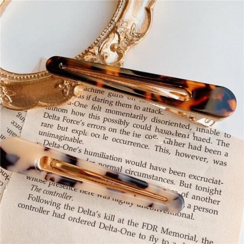 New Korean Simple Tortoise Brown Hair Barrette Leopard Acetic Acid Acrylic Hair Clip Hollow Geometric Duck Clip Hair Pin Claw