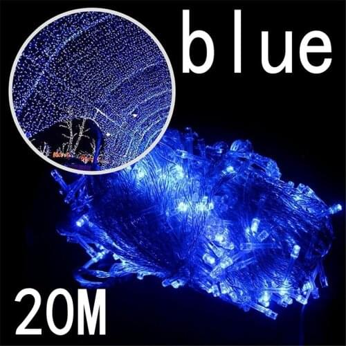 New blue color 20M 200 LED Fairy String Lights 220V Waterproof holiday led lighting Christmas/Wedding/Party Decoration Lights