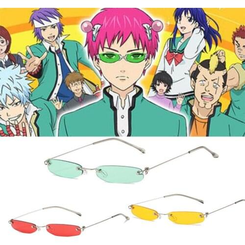 Anime The Disastrous Life of Saiki Kusuo Cosplay Rimless Glasses Eyewear Sunglasses Props Unisex Anti-UV Sunglasses Gifts