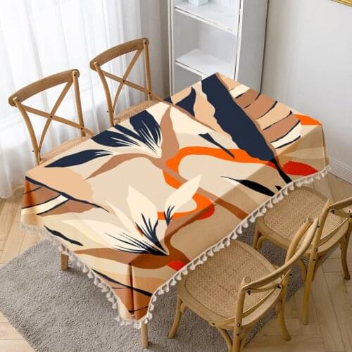 Autumn Style Prined Table Cloth Tassel Waterproof Tablecloth Thick Rectangular Manteles Mesa Nappe Wedding Decorate Table Cover