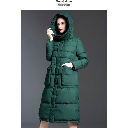 2020 green Down Parka Women Winter Coat Long Thick 90% White Duck Down Jacket Womens hooded clothes Female Coats lady jackets