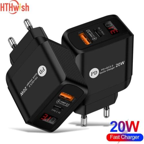 PD 20W QC 3.0 USB Quick Charger Adapter 5V Volt 3A For iphone11 12 pro Samsung Tablet EU US UK Travel Wall Mobile Phone Charging