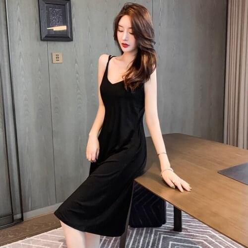 Pajamas Slip Nightdress Womens Summer Modal Backless Dress Sexy Temptation Loose Casual Pure Cotton Tracksuit