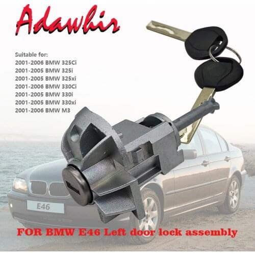 Suitable For 2001-2006 BMW E46 3 Series Left Door Lock Cylinder Assembly, with 2 Keys 51217019975