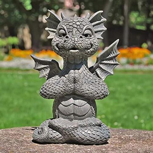 Resin Garden Statue Model Durable Dragon Shape Wide Application Decorative Cute Sculpture Display for Yard Decoration Ornament