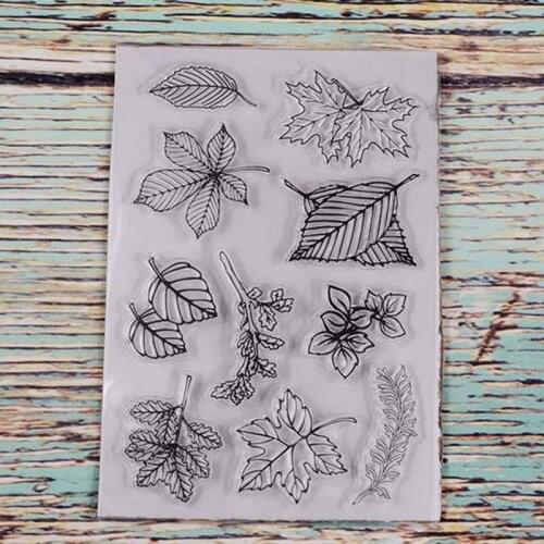 Leaves Transparent clear stamp for DIY Scrapbooking/Card Making/Kids Christmas Fun Decoration Supplies