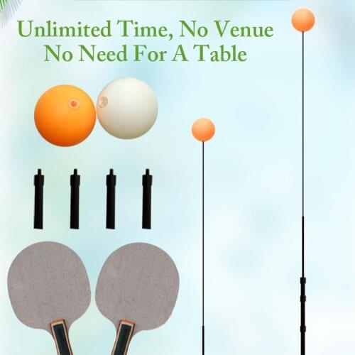 Adjustable Height Portable Table Tennis Trainer Elastic Shaft Training Machine Fitness Decompression Training Myopia Prevention