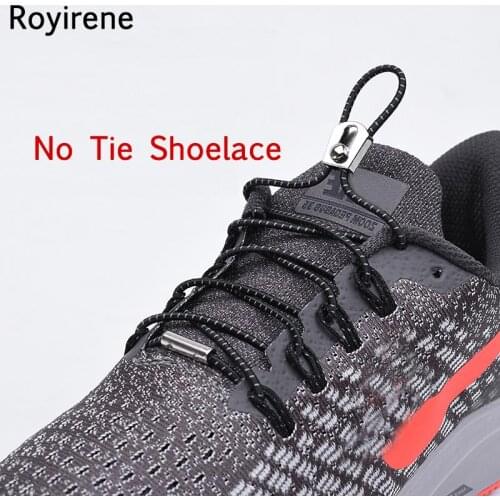 1Pair No Tie Shoe Laces Elastic Metal buckle Adjustable Round Shoelaces Kids Adult Lazy Sneakers Shoelace Shoe Laces Shoestrings
