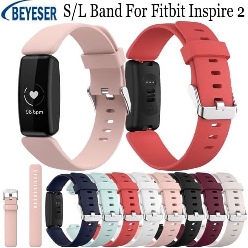 Silicone Strap S/L Watchbands For Fitbit Inspire 2 Replacement Band For Fitbit Inspire 2 Smart Sport Watch Bracelet Adjustable