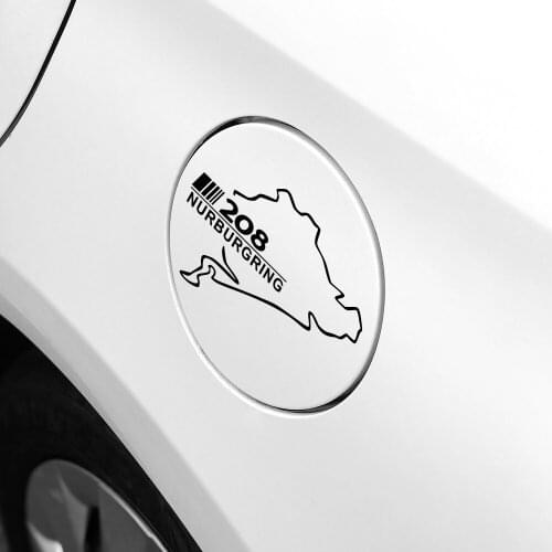 Sport Car Reflective Stickers Fuel Tank Cap Waterproof Vinyl PVC Decal For Peugeot 208 Racing Nurburgring Auto Decor Accessories