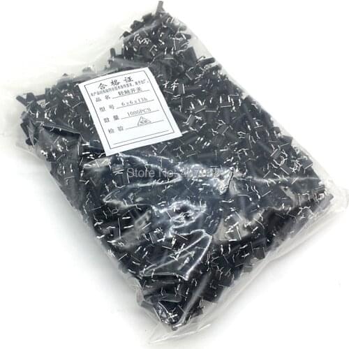 1000pcs 6*6*13MM Tact Switch Tactile Switch Micro Switch 6x6x13MM Push button Switch 4pin Momentary Type