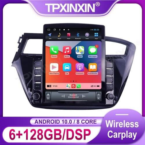 Tesla Screen Android Car Radio For Hyundai I20 2013 - 2017 Left Multimedia Video Audio Recorder DVD Player Navigation GPS 2 din