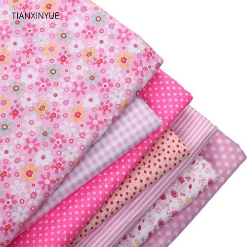 TIANXINYUE choose size Pink 100% Cotton Quilts Fabric for Sewing Patchwork Kids Bags Baby toy DIY Fabric