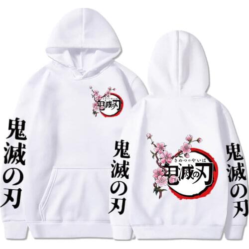 Demon Slayer Graphic Print Hoodie Kimetsu No Yaiba Pullover Loose Mens Womens Sweatshirt Japanese Anime Streetwear Unisex